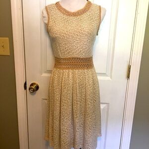 Altard State dress S sleeveless, crochet, lined, back zip. Skater, boho, casual